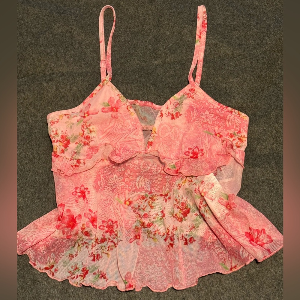 SHEIN Pink Floral babydoll top